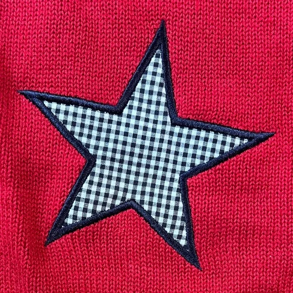 Patriotic Knit - Red, White, & Blue Star Patterned Women's Cardigan - Picture 4 of 10